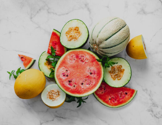 summer fruit melon mix on counter