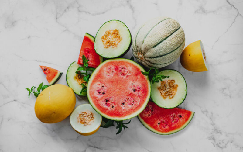 summer fruit melon mix on counter
